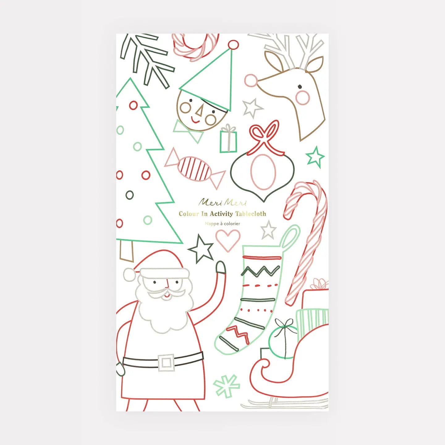 CHRISTMAS COLOR IN ACTIVITY TABLECLOTH MERI MERI