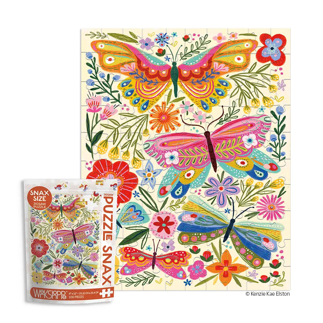 100 PIECE PUZZLE SNAX - BUTTERFLY FLORAL