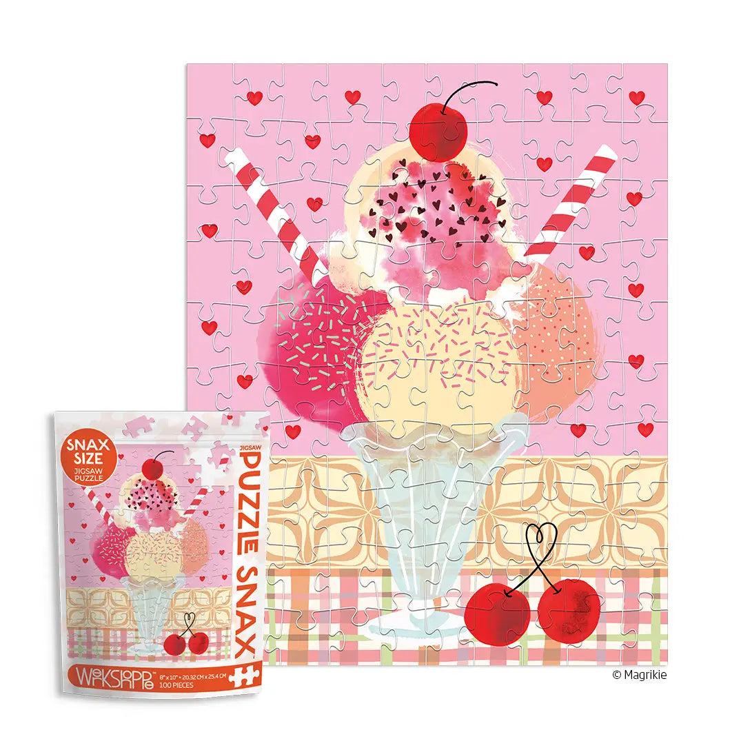 100 PIECE PUZZLE SNAX - CHERRY SUNDAE