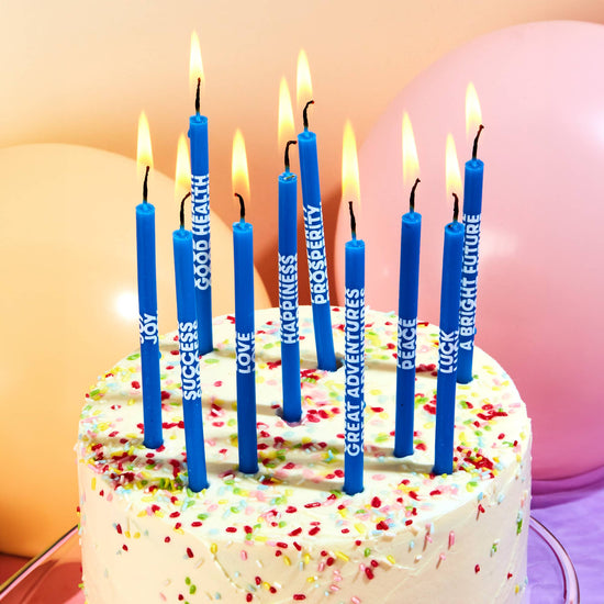 "WISHING YOU" BIRTHDAY CANDLES - BLUE