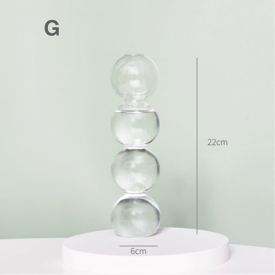 GLASS CANDLESTICK HOLDER - CLEAR