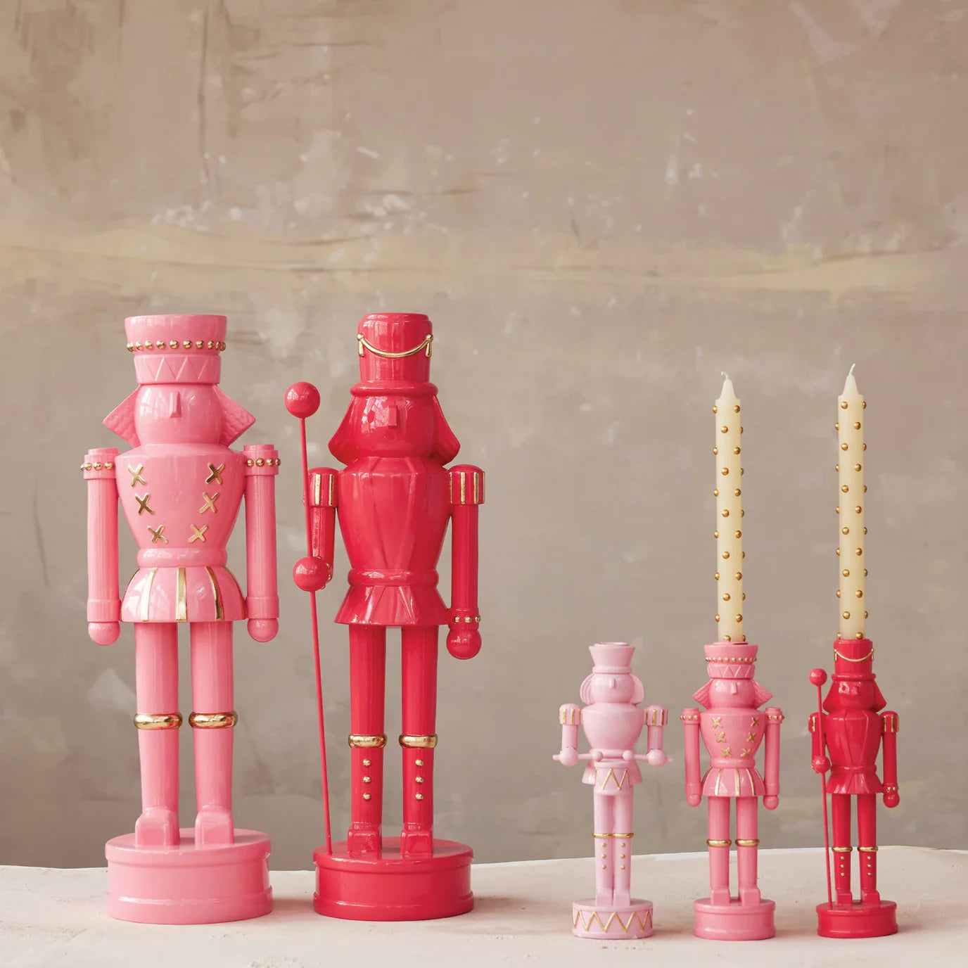 RESIN NUTCRACKER SHAPED TAPER HOLDER