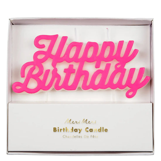 PINK HAPPY BIRTHDAY CAKE TOPPER - MERI MERI