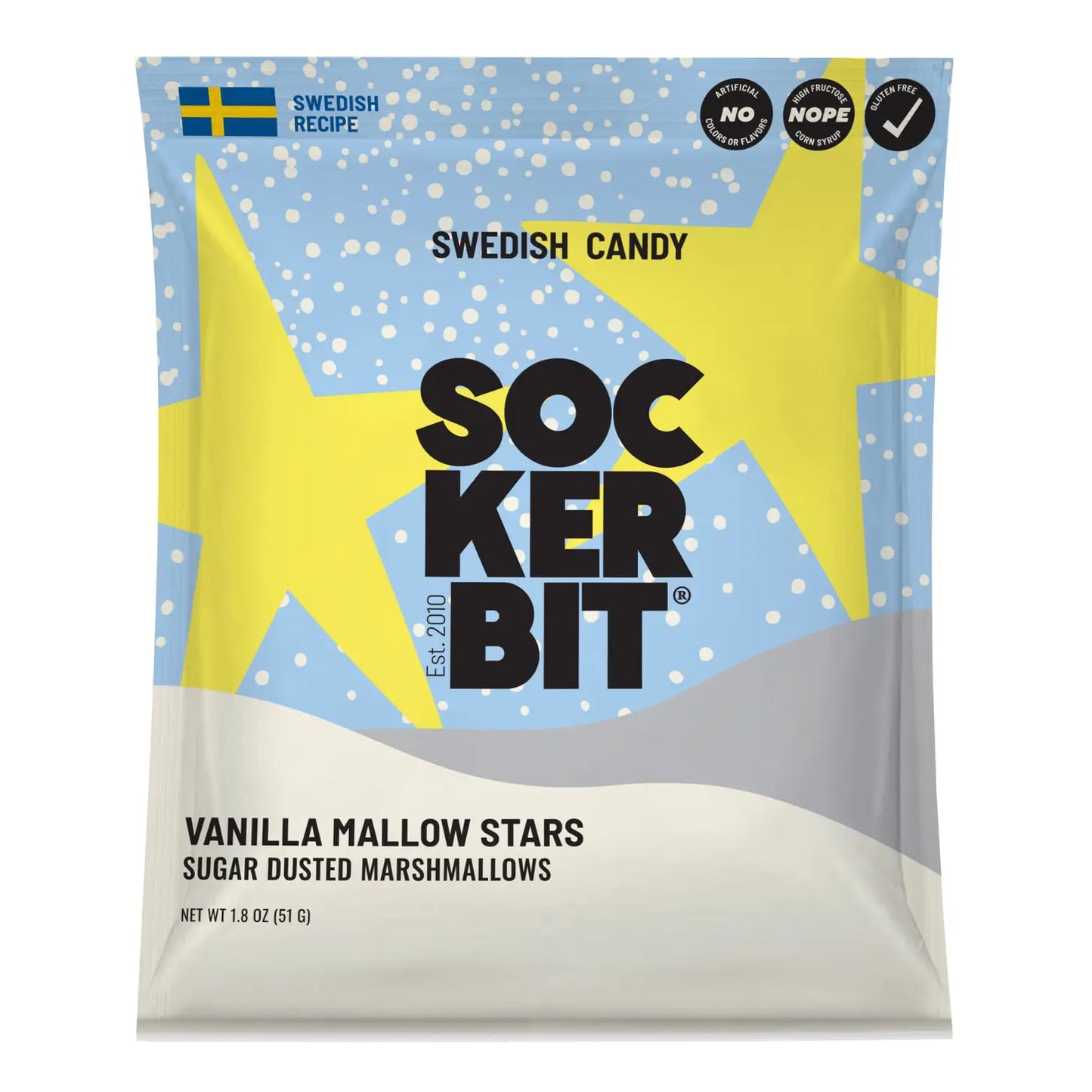 SUGAR MARSHMALLOW STARS SWEDISH CANDY