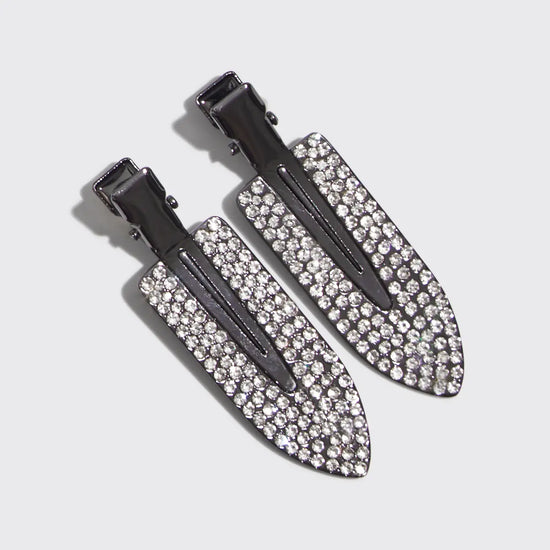 CREASELESS CLIPS - METAL RHINESTONE