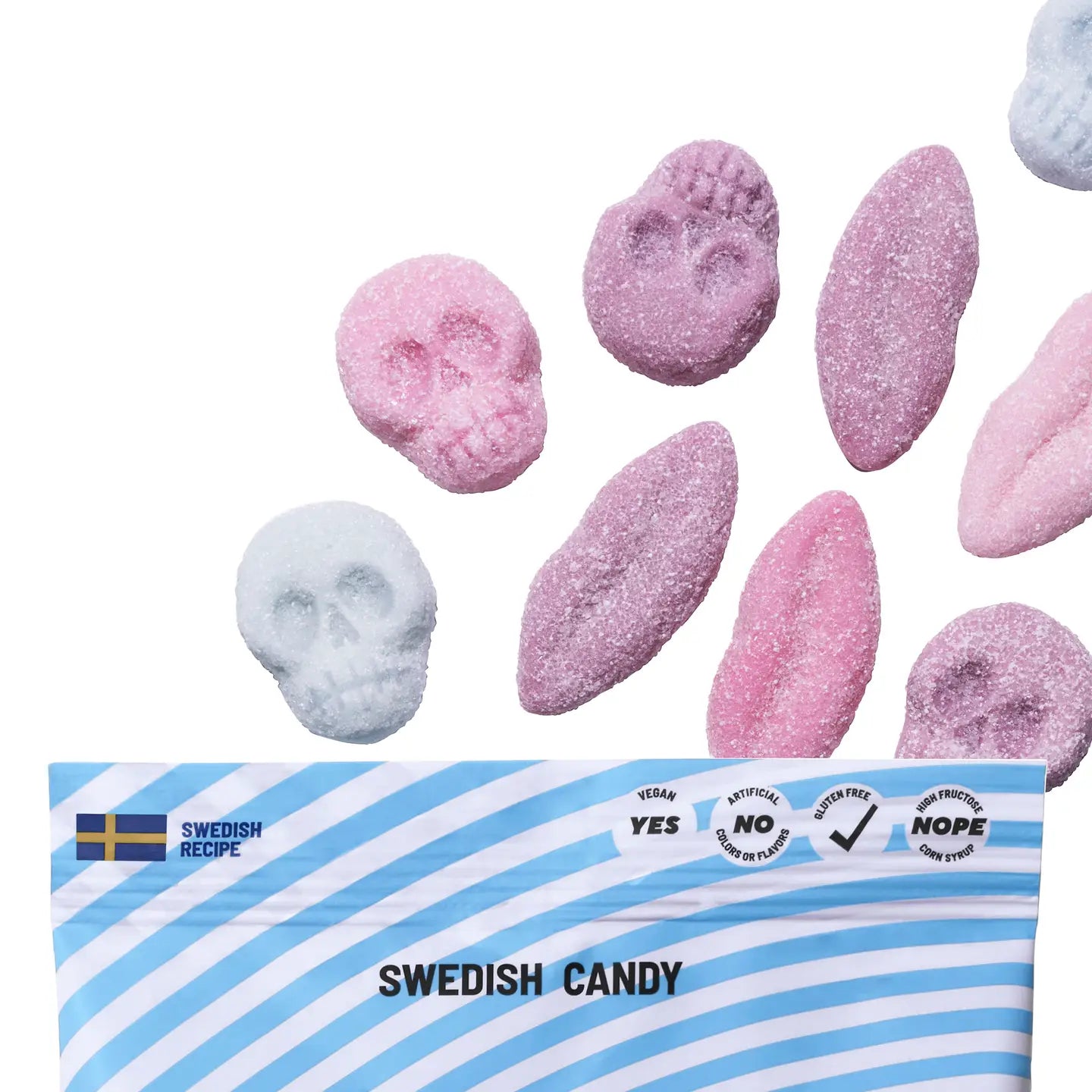 FOAMY LIPS & SKULLS SWEDISH CANDY BAG - SMALL