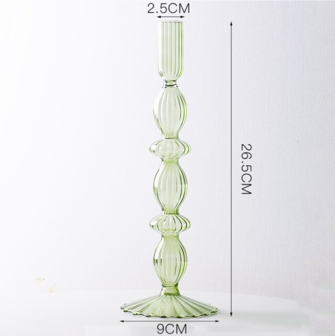 GLASS CANDLESTICK HOLDER - LACE