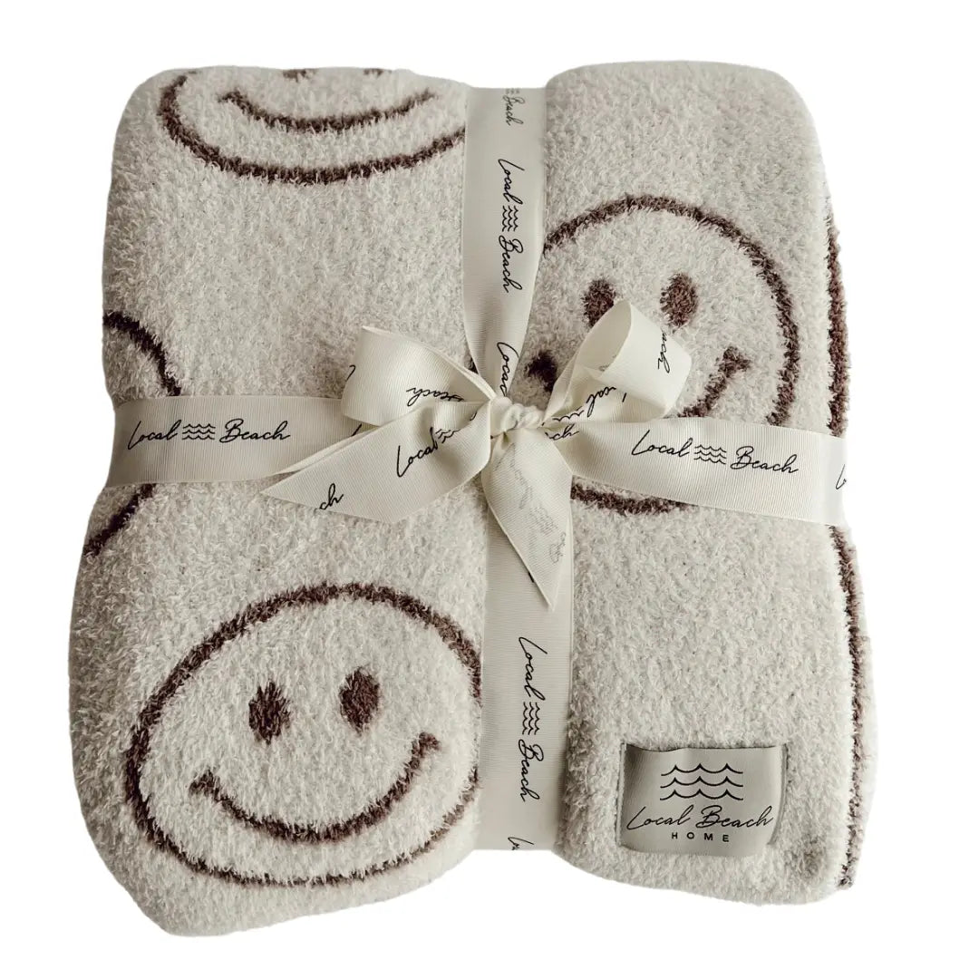 LOCAL BEACH LUXE BABY BLANKET - SMILEY