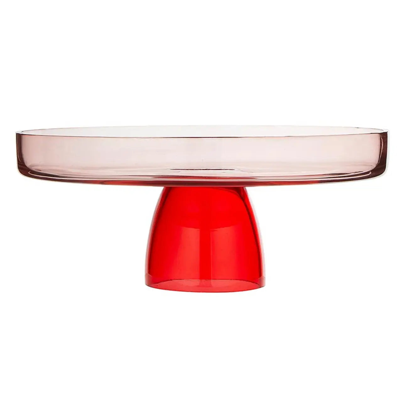 PINK & RED GLASS CAKE STAND