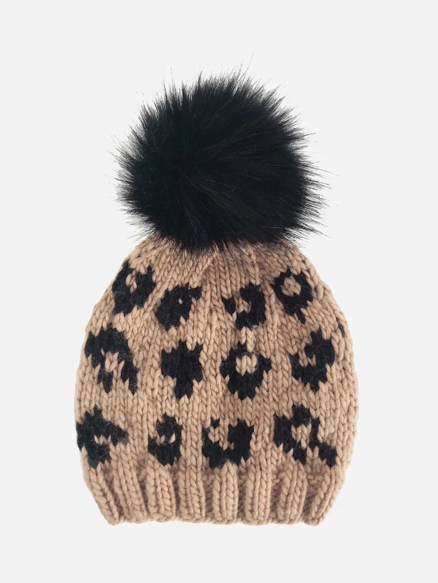 Load image into Gallery viewer, LEOPARD PRINT HAT - 2-5 YEARS - LATTE/BLK
