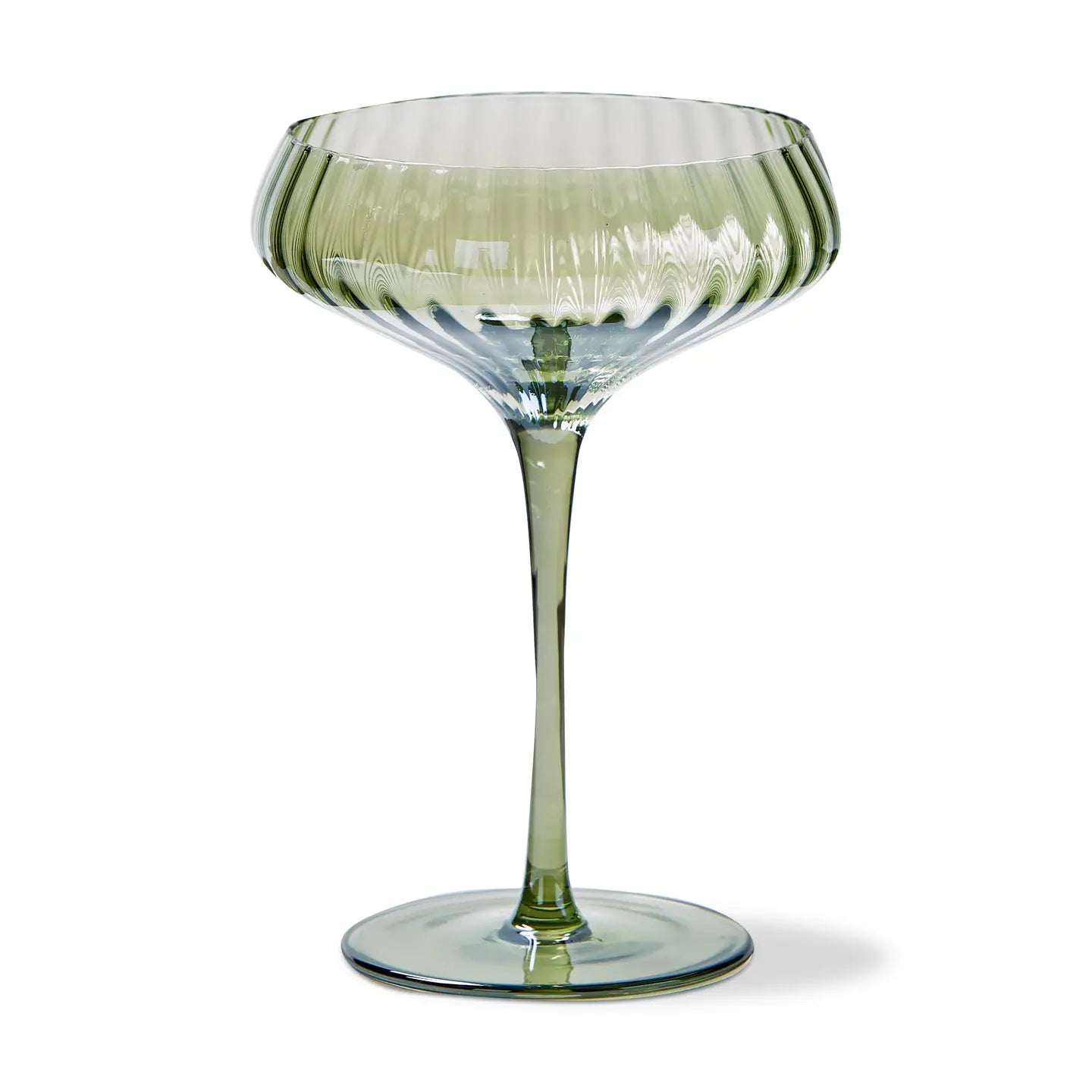 CHELSEA IRIDESCENT GREEN COUPE GLASS