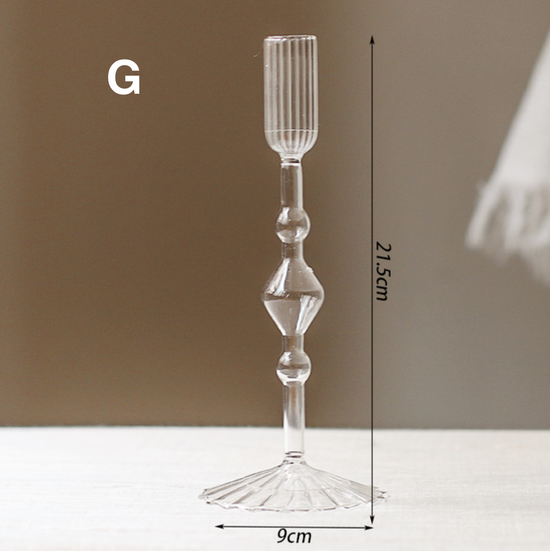 VINTAGE STYLE GLASS CANDLESTICK HOLDER