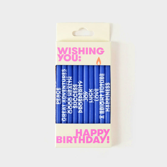 "WISHING YOU" BIRTHDAY CANDLES - BLUE