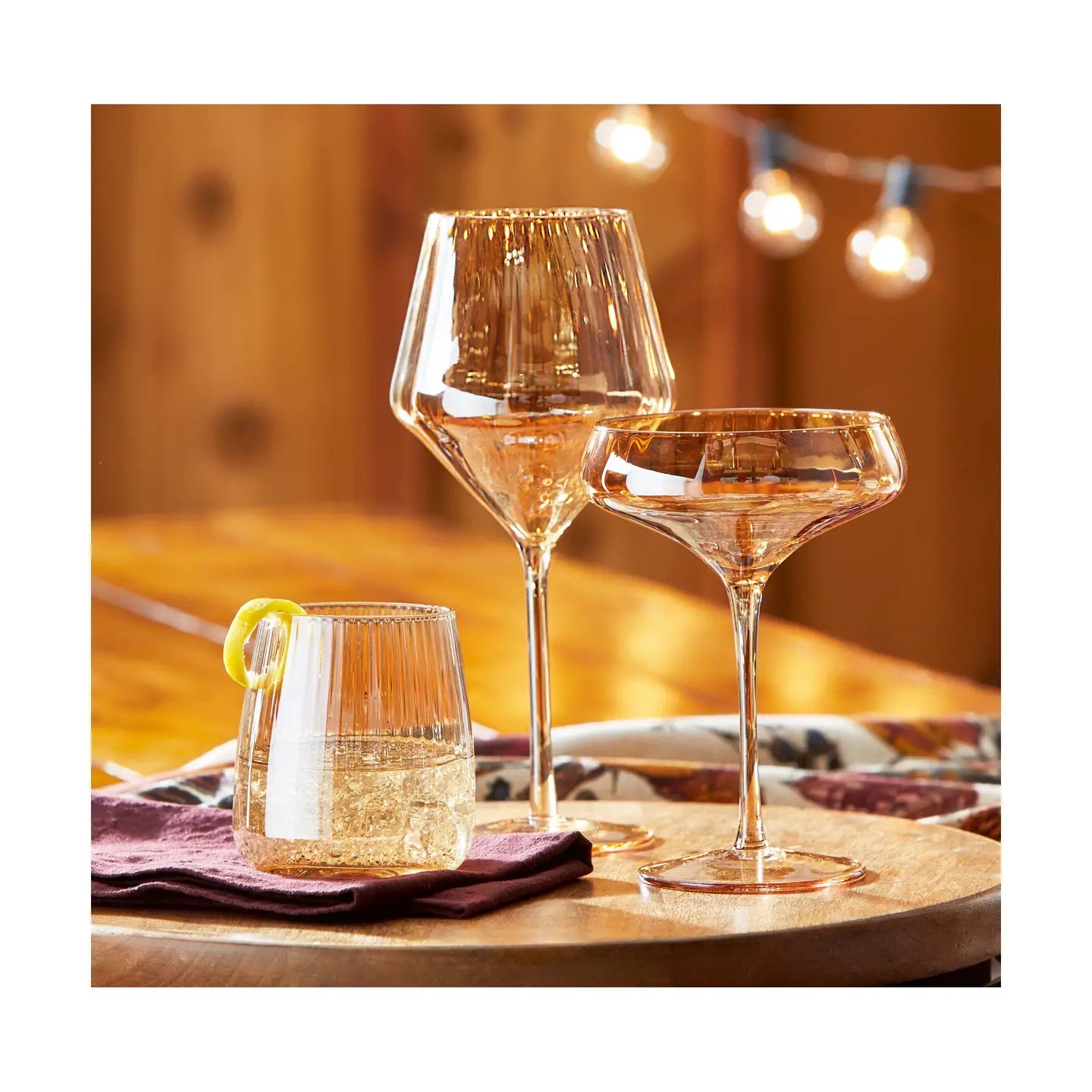 CHELSEA IRIDESCENT AMBER WINE GLASS