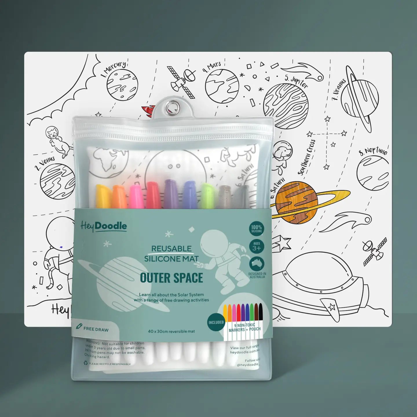 OUTER SPACE SILICONE COLORING MAT