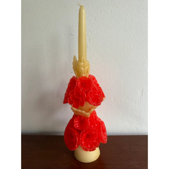 TALL MEXICAN FLORAL CANDLE