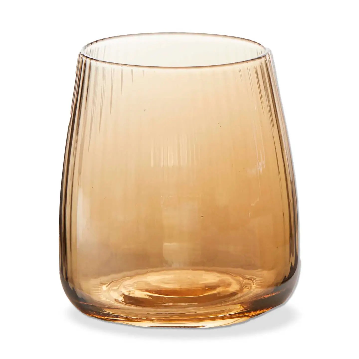 CHELSEA IRIDESCENT AMBER STEMLESS WINE GLASS