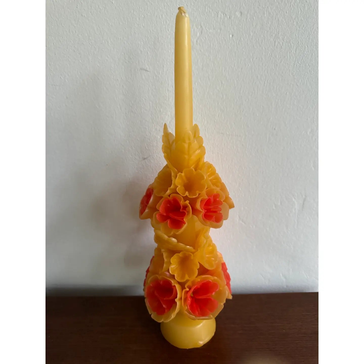 TALL MEXICAN FLORAL CANDLE