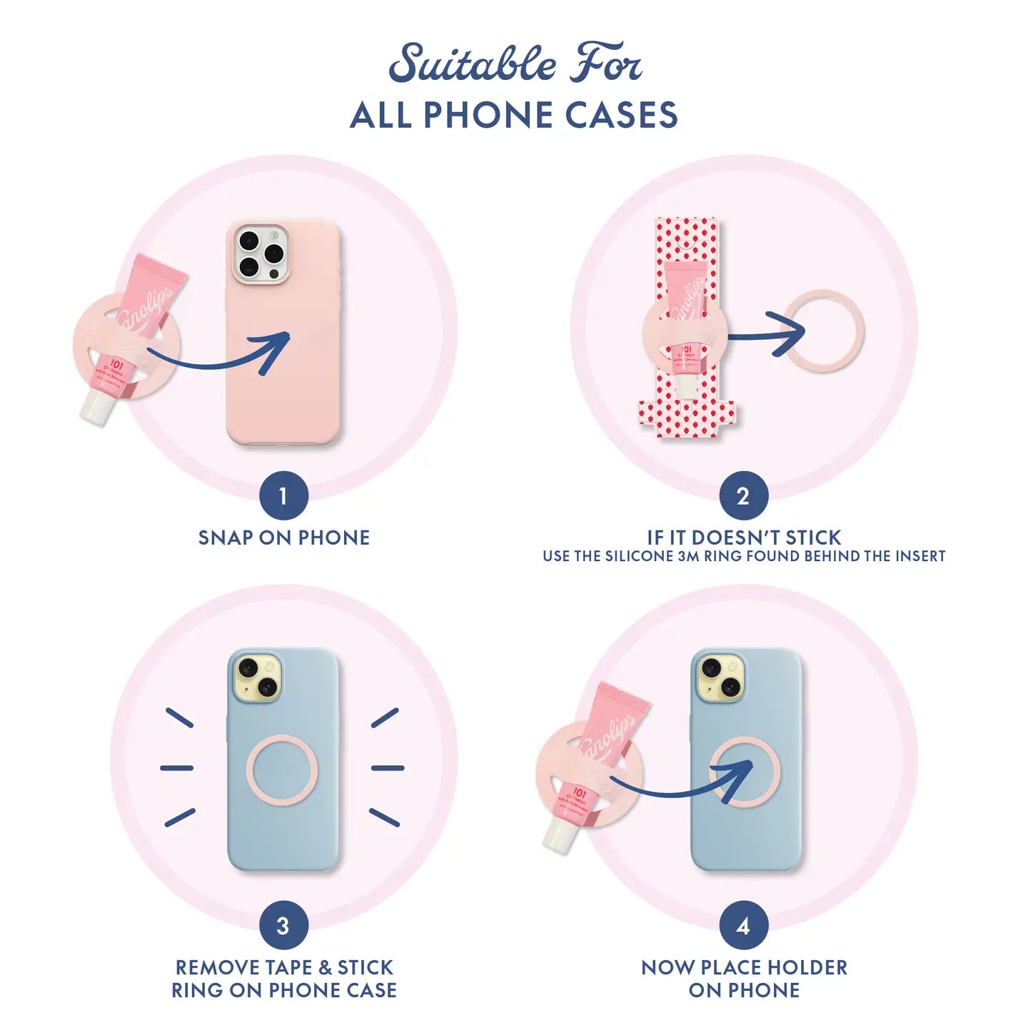 LANOLIPS STRAWBERRY & SWIPE PHONE LIP BALM HOLDER
