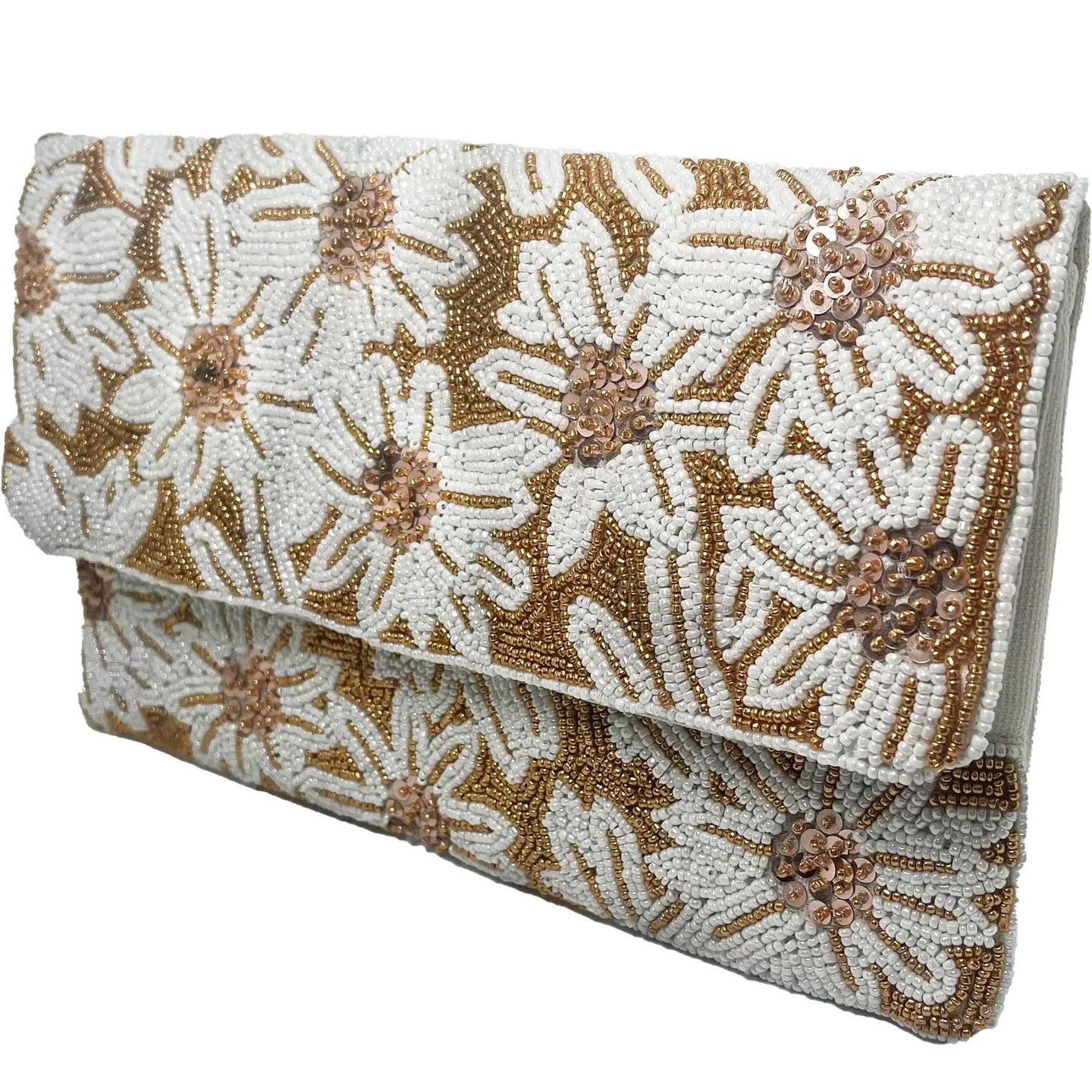 FLOWER BEADED CLUTCH