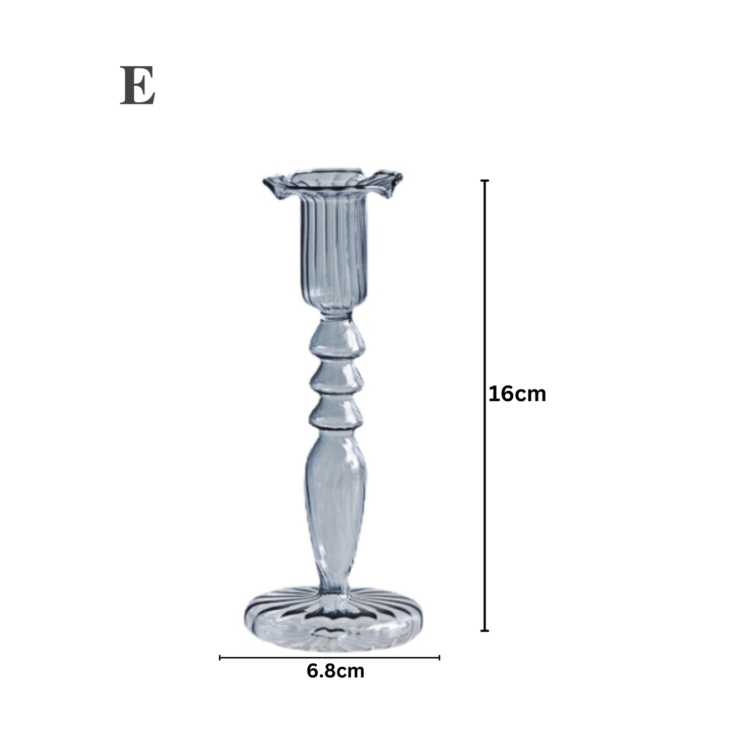 GLASS CANDLESTICK HOLDER - YELLOW