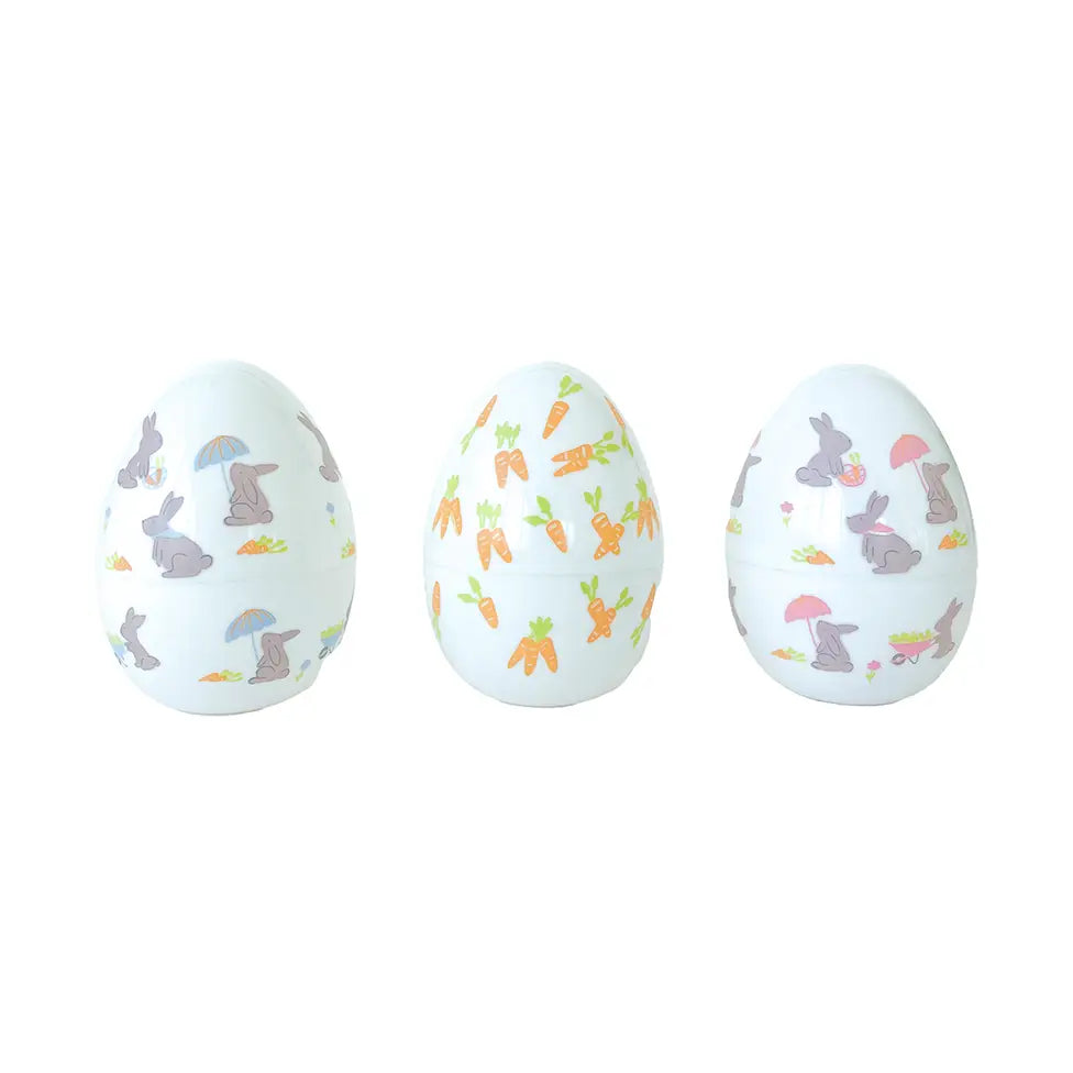 BUNNIES IN THE GARDEN FANCY PLASTIC EASTER EGGS