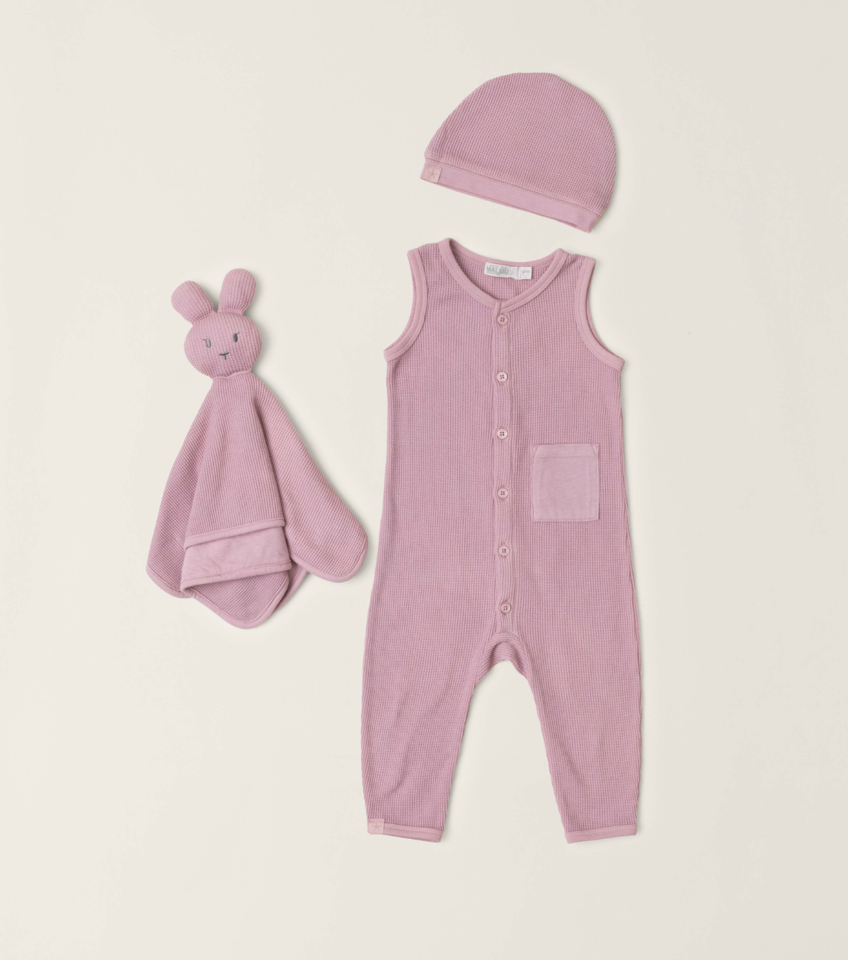 BAREFOOT DREAMS - BABY WAFFLE ONESIE SET - TEABERRY