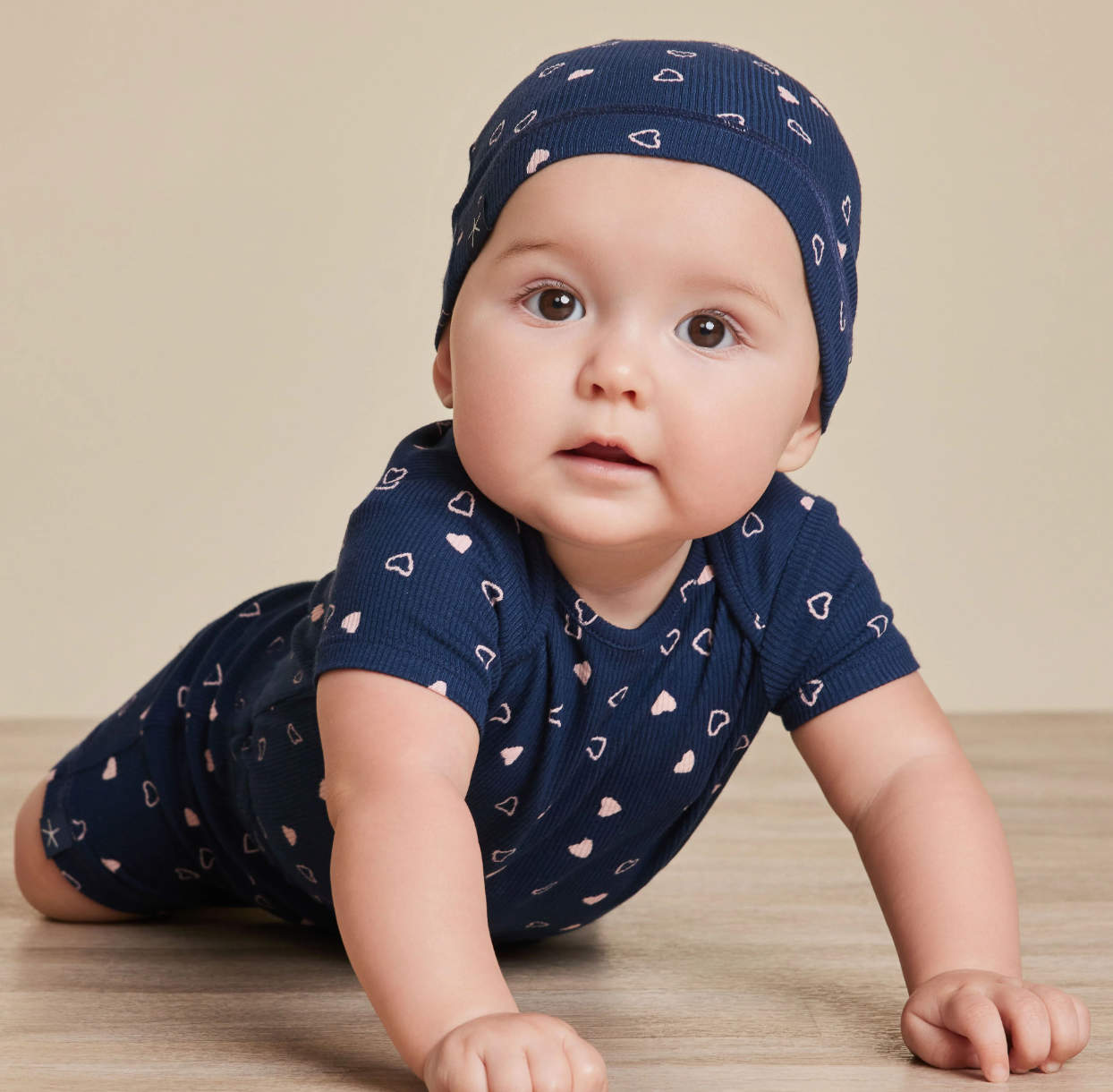 BAREFOOT DREAMS - ULTRA SOFT RIB BABY SET - MARINE/PINK