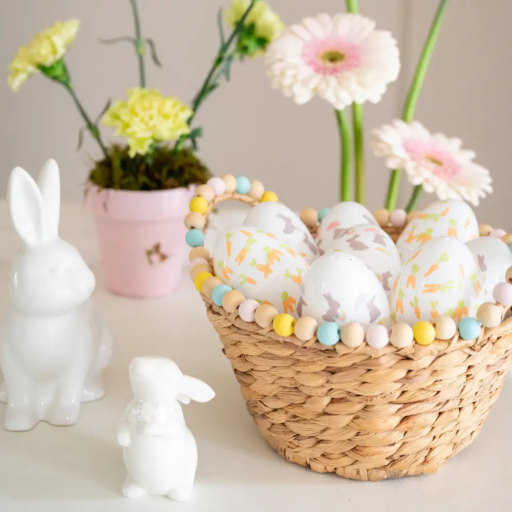 BUNNIES IN THE GARDEN FANCY PLASTIC EASTER EGGS