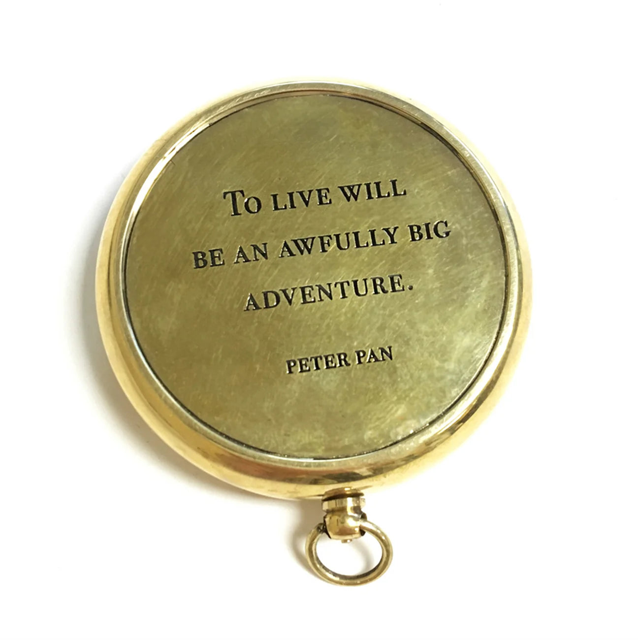 COMPASS WITH LEATHER POUCH - TO LIVE WILL BE AN AWFULLY BIG ADVENTURE