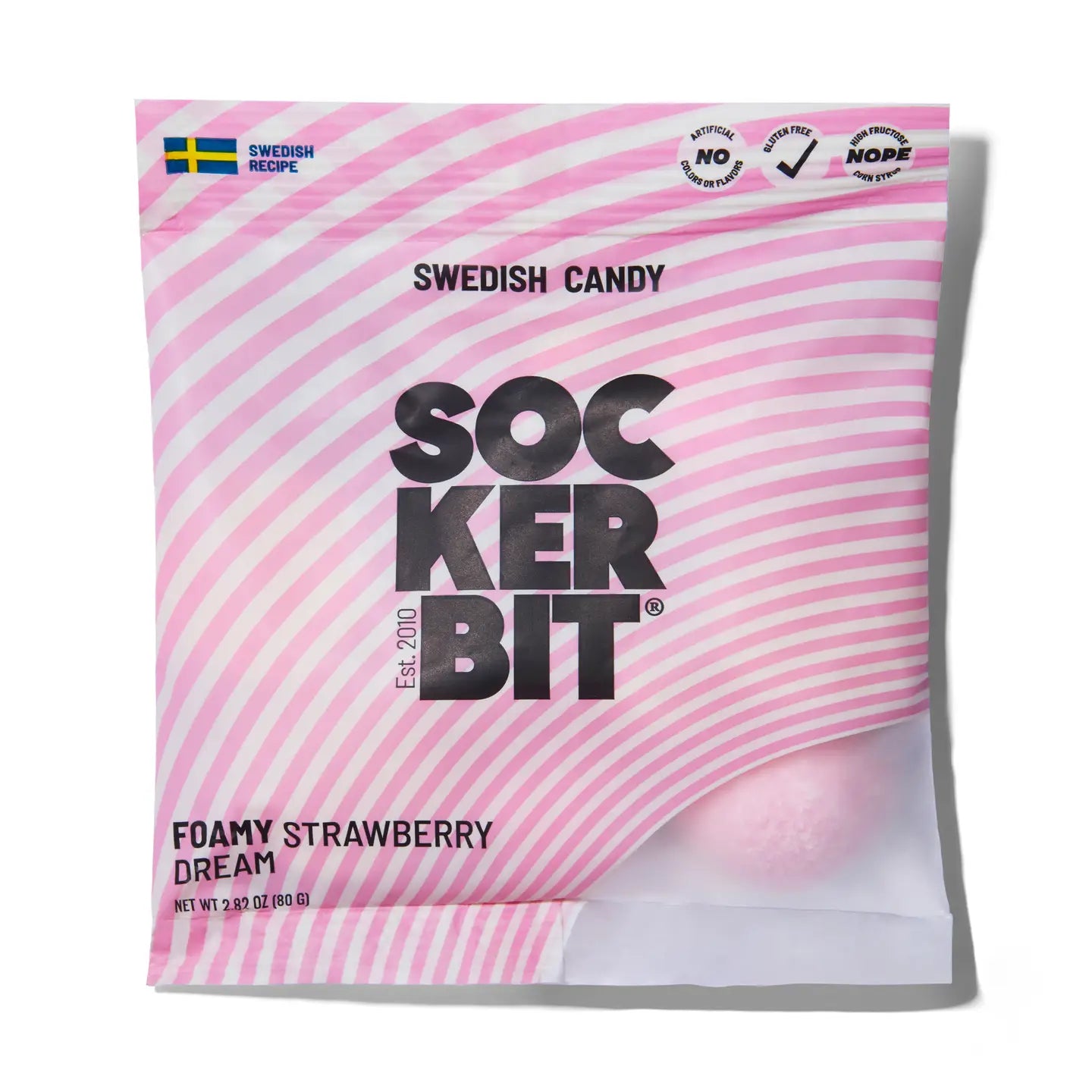 FOAMY STRAWBERRY DREAM SWEDISH CANDY BAG - SM