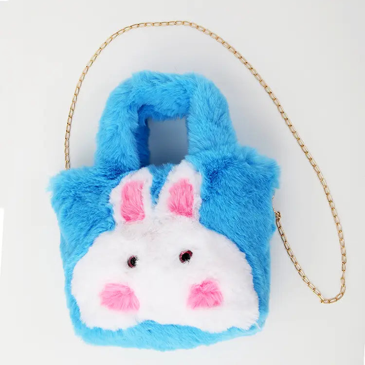 FURRY BUNNY PURSE - BLUE
