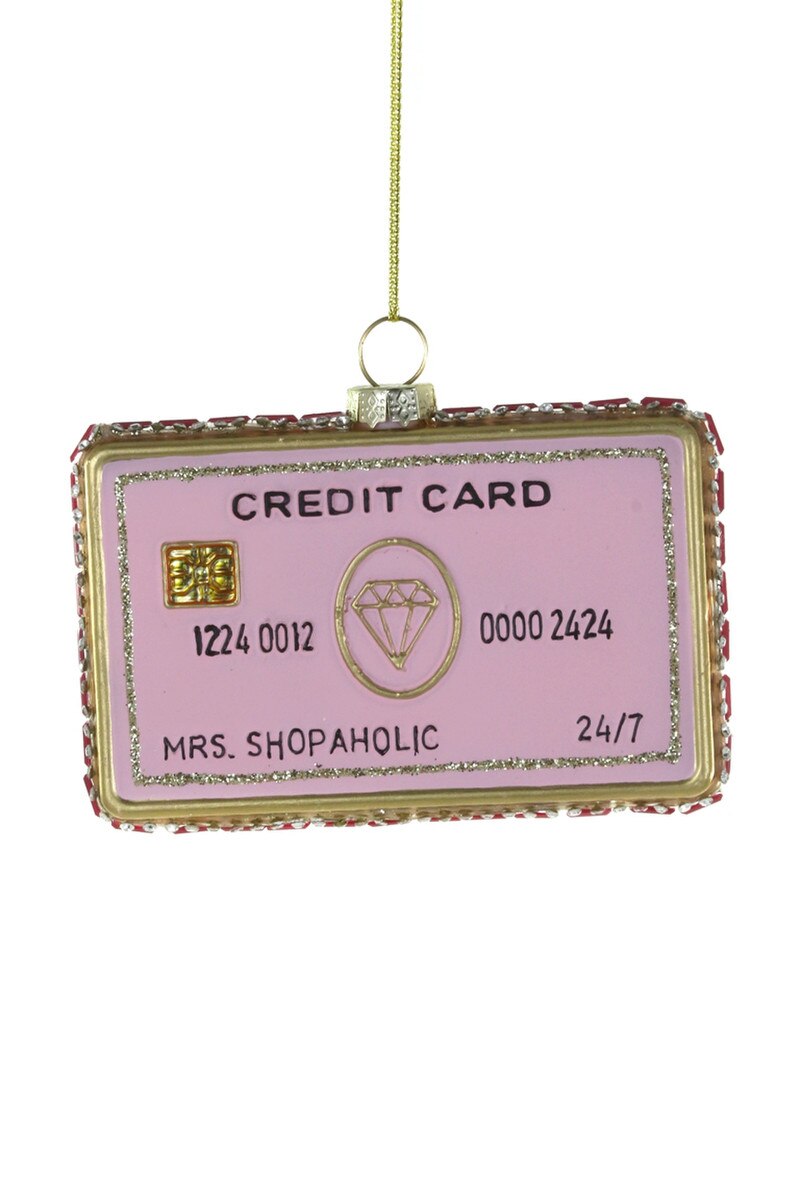 MRS SHOPAHOLIC CREDIT CARD ORNAMENT