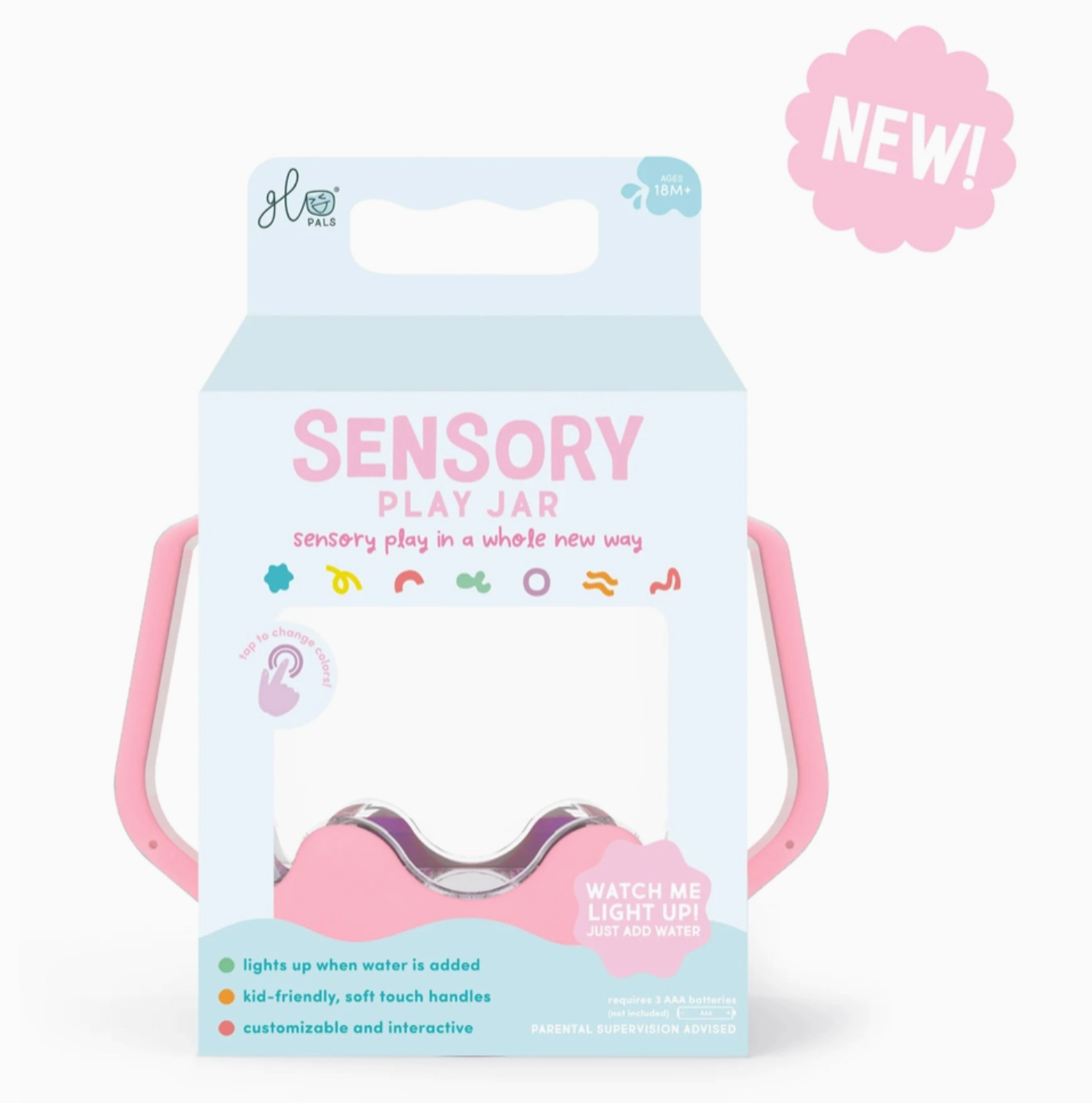 GLO PALS SENSORY PLAY JAR - BUBBLE GUM PINK