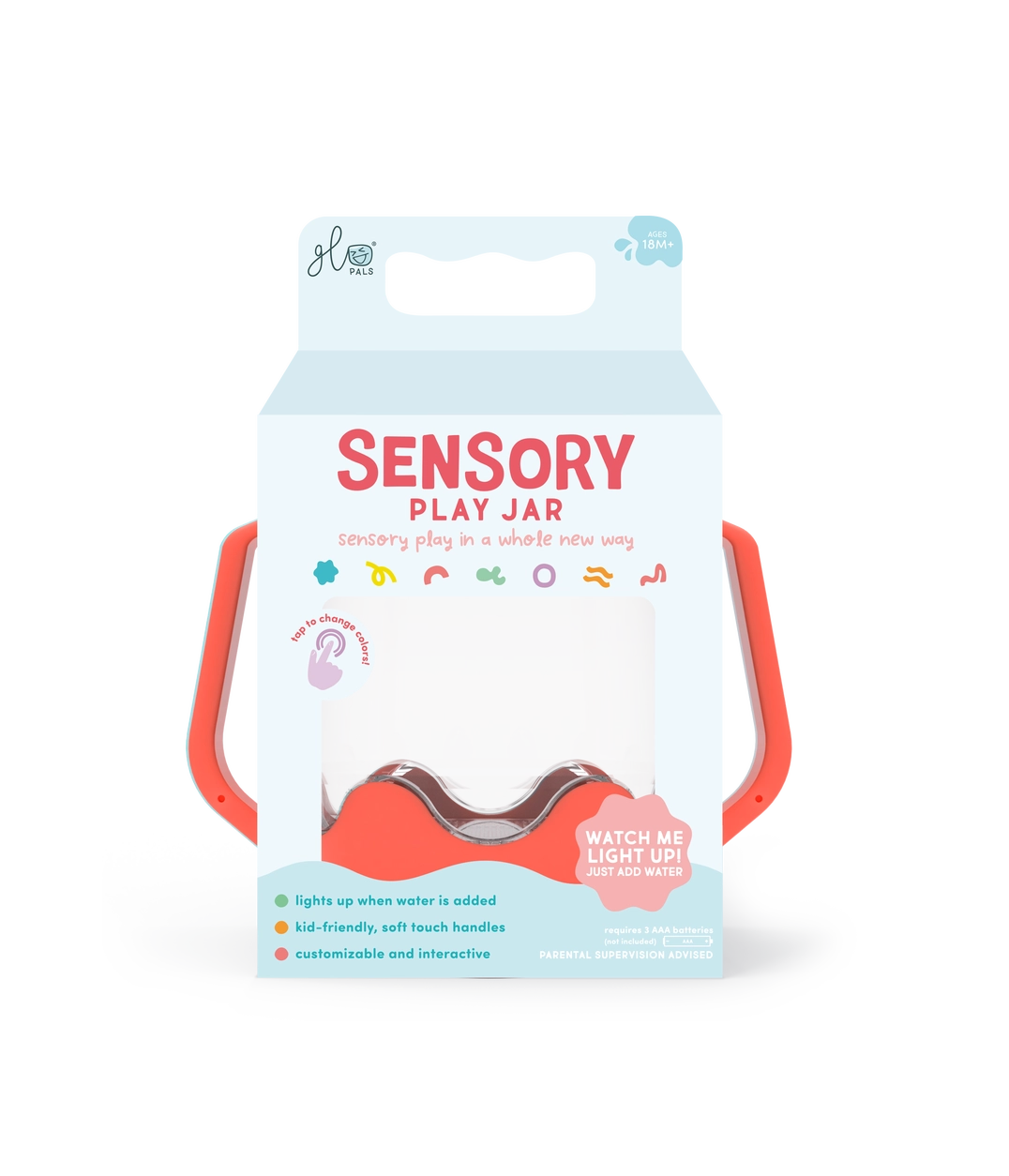 GLO PALS SENSORY PLAY JAR - CORAL
