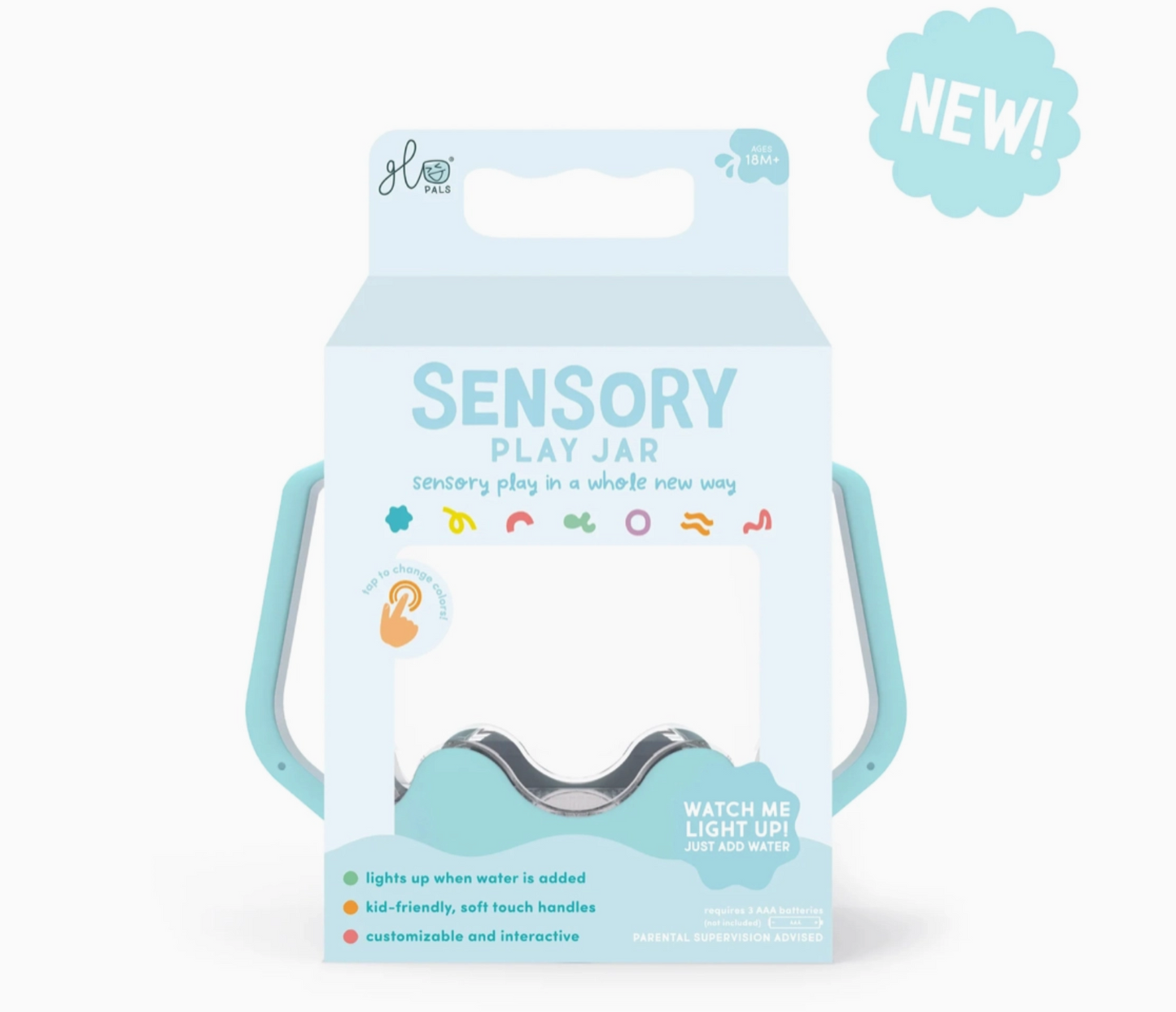 GLO PALS SENSORY PLAY JAR - FROSTY BLUE