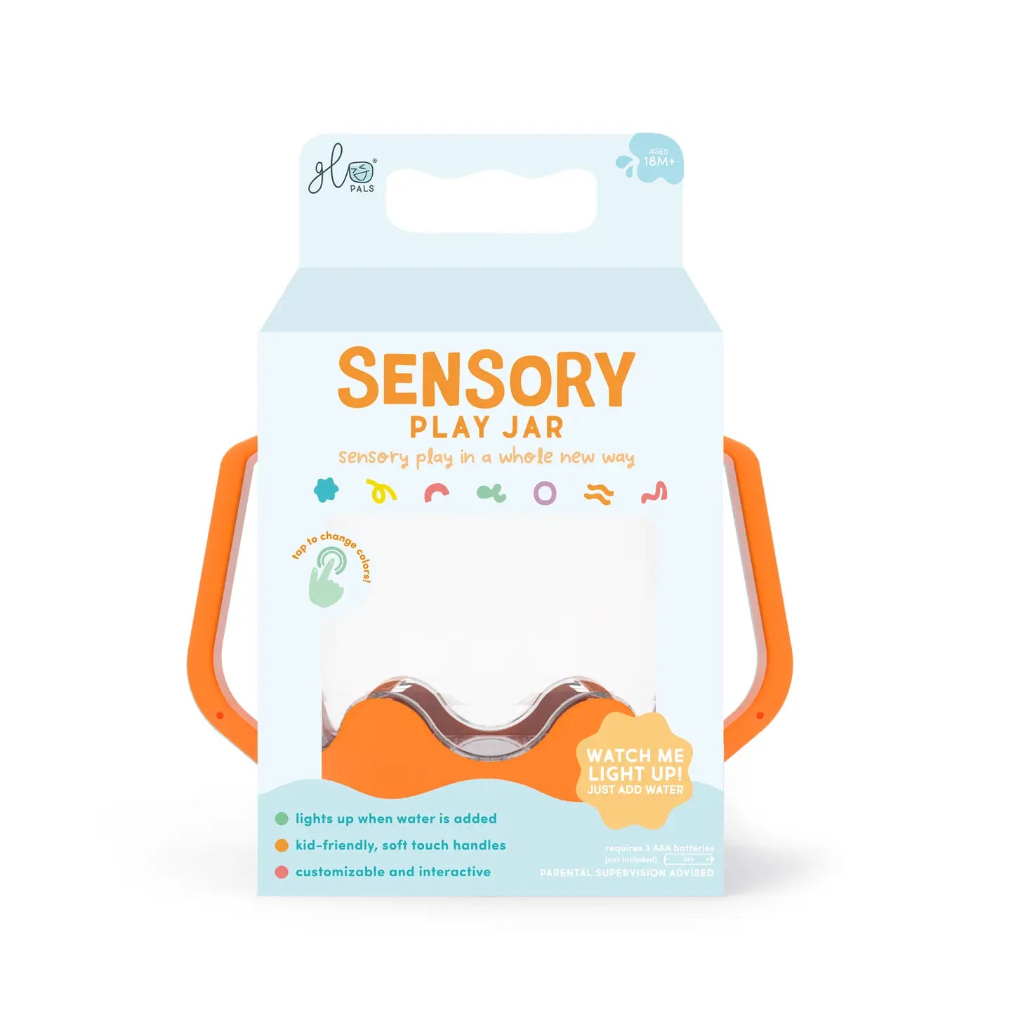 GLO PALS SENSORY PLAY JAR - ORANGE