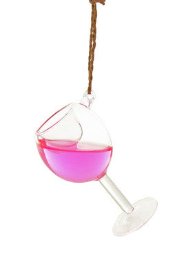 GLASS OF ROSE ORNAMENT