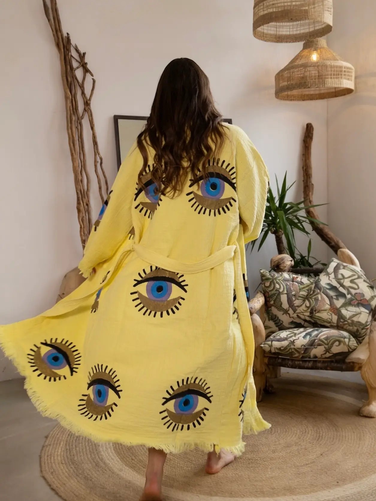 GOLD EYE KAFTAN - YELLOW