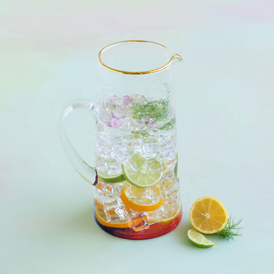 COLORFUL GLASS PITCHER