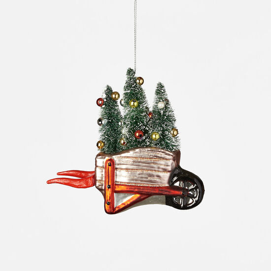 CHRISTMAS WHEEL BARROW ORNAMENT