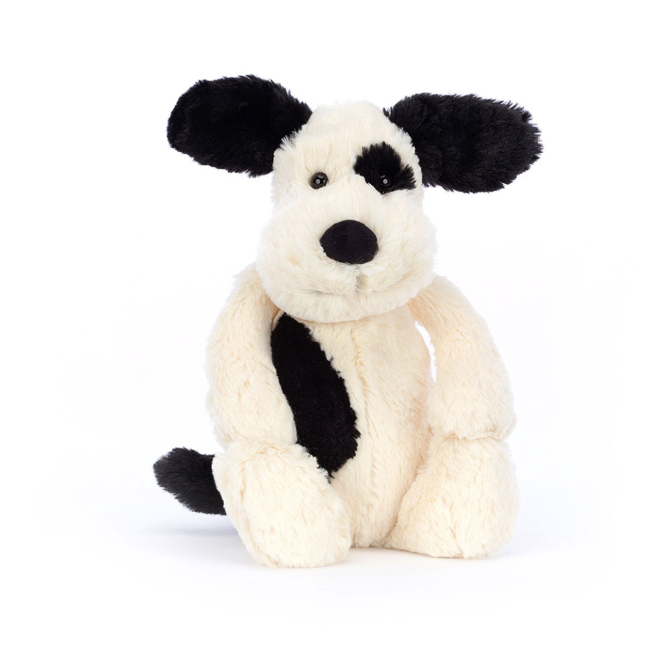 JELLYCAT BASHFUL BLACK & CREAM PUPPY BIG