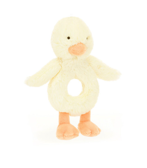 JELLYCAT BASHFUL DUCKLING RING RATTLE 