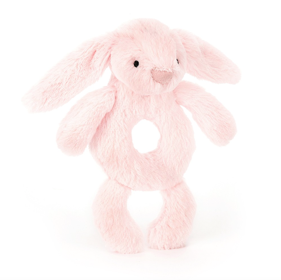 JELLYCAT BASHFUL PINK BUNNY RING RATTLE 