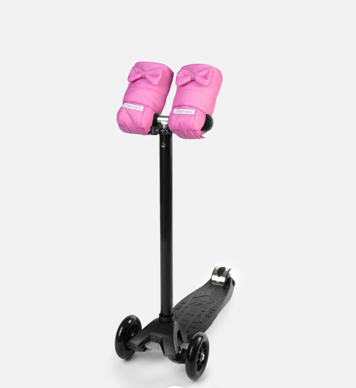 KIDS' SCOOTER WARMMUFFS - HOT PINK BOWS