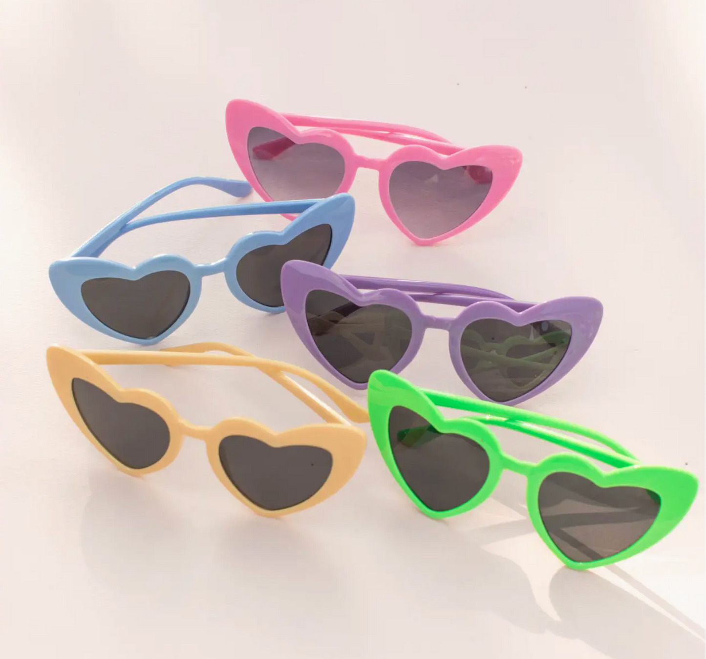 KIDS TODDLER RETRO HEART SUNGLASSES