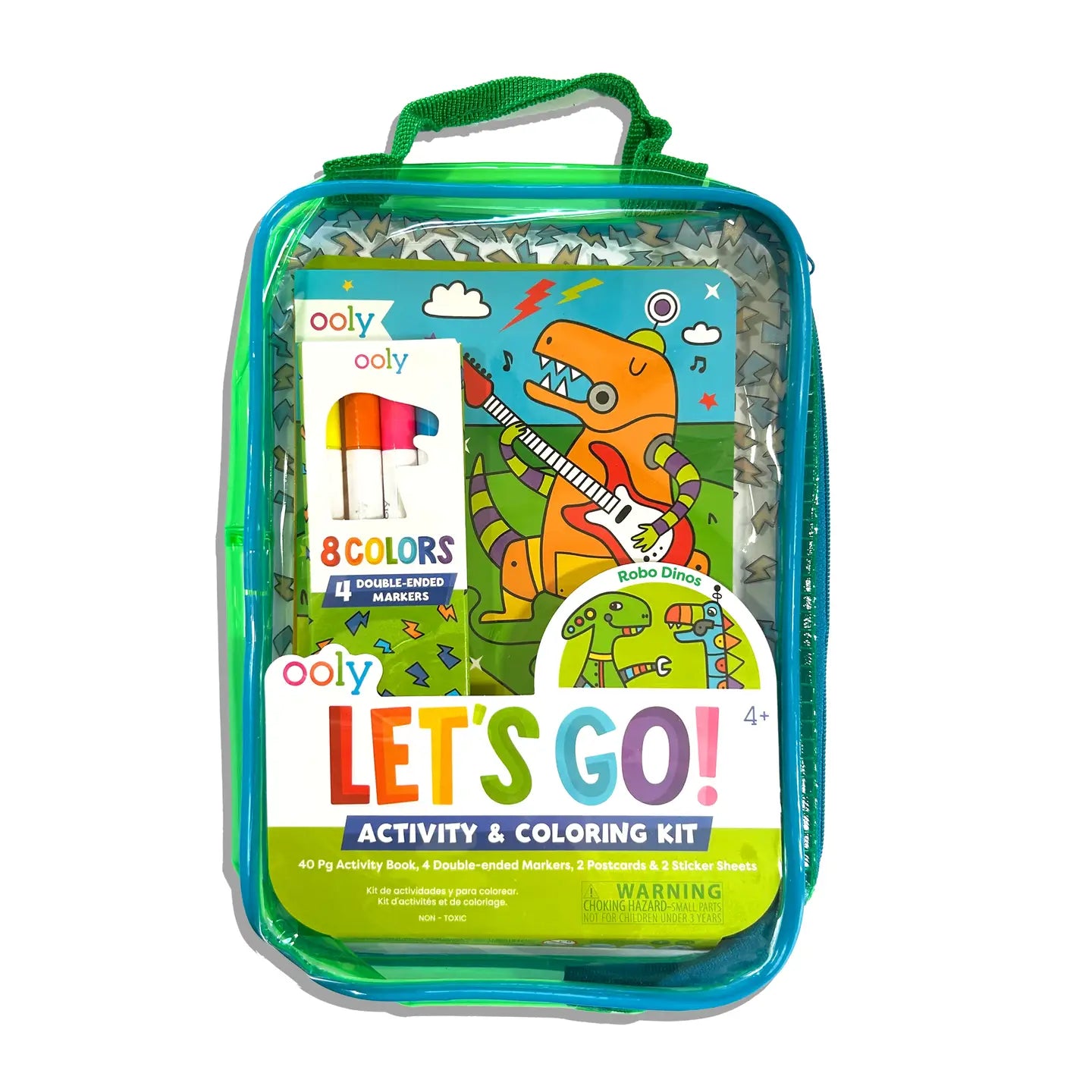 LET'S GO!  ACTIVITY & COLORING KIT ROBO DINOS