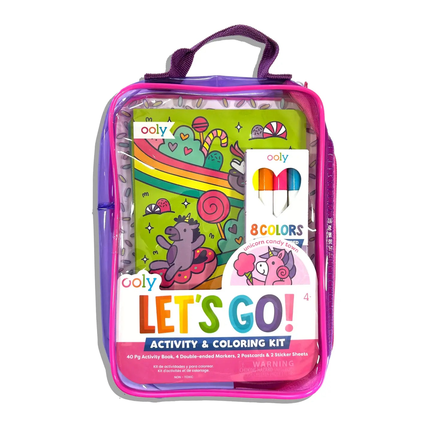 LET'S GO!  ACTIVITY & COLORING KIT UNICORN CANDY TOWN