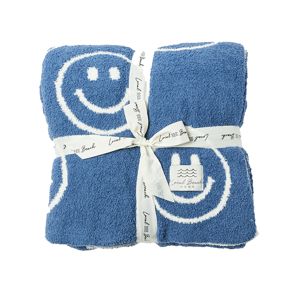 LOCAL BEACH LUXE HOME BLANKET - BLUE/CREAM