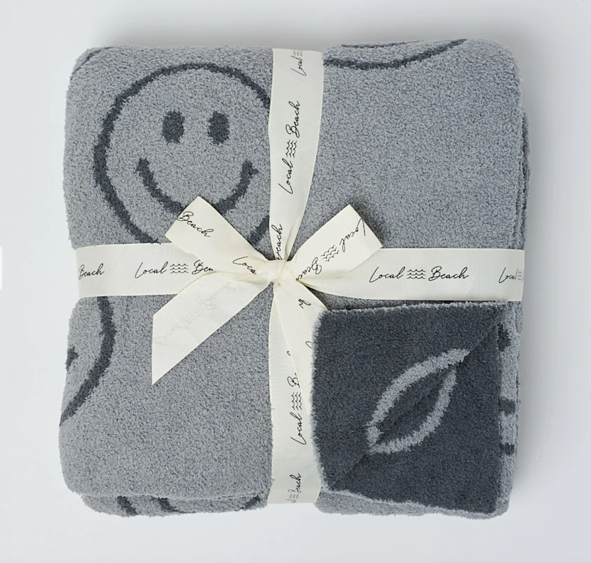 LOCAL BEACH LUXE HOME BLANKET - DARK GREY/SLATE